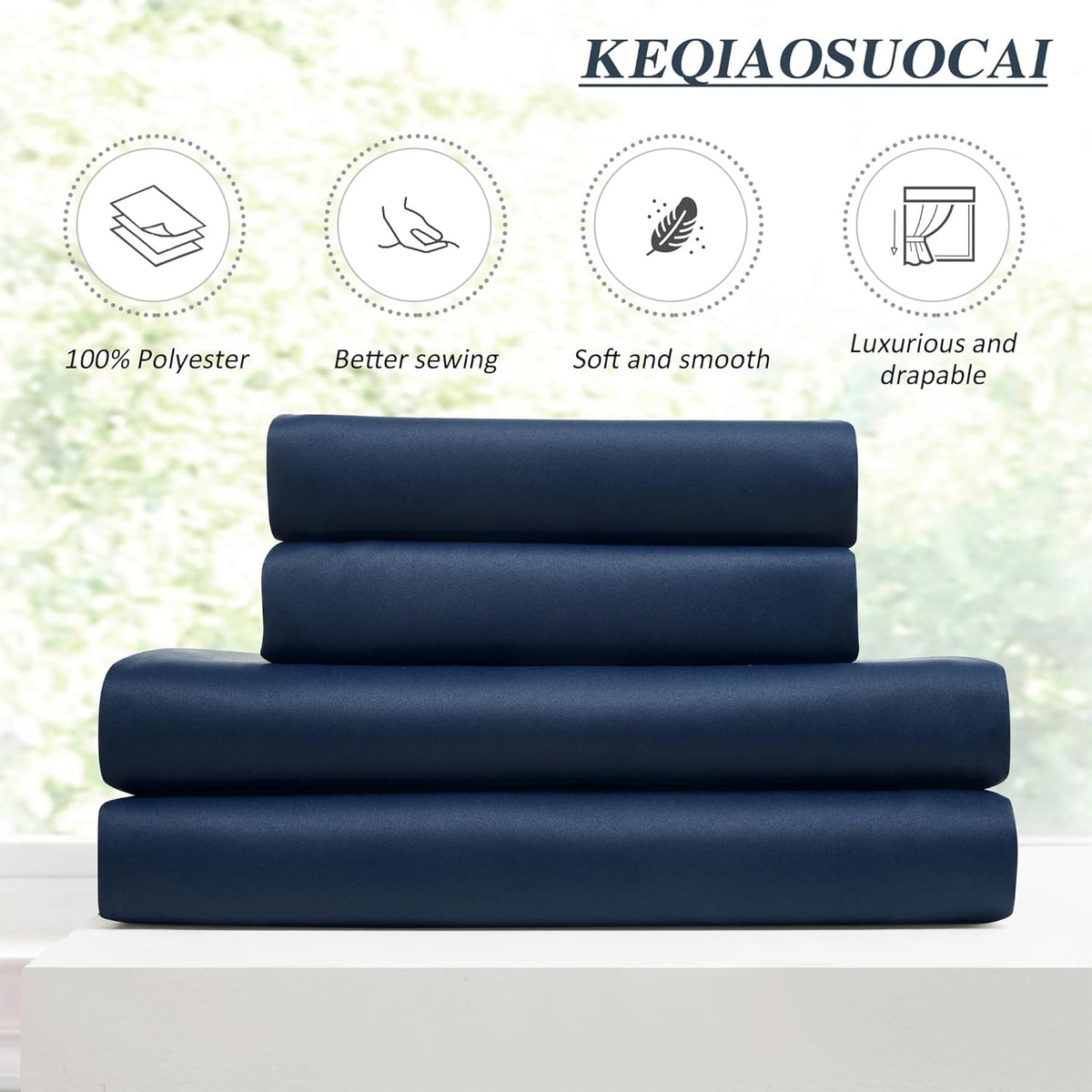 KEQIAOSUOCAI 2 PCs Navy Blue Pleat Wide Drapes for Sliding Glass Door 60 Wide x 95 Inch Long, Privacy Light Block Noise Reduce Insulated Ceiling to Floor for Locker Room Basement Bedroom Closet