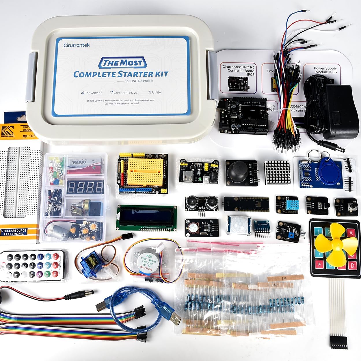 Most Complete Starter Kit for UNO R3 Project Electronics Starter Kit with Tutorial Compatible with IDE STEM Projects for Teens Adults Robotics & Engineering Kits Science | Coding | Programming Kit