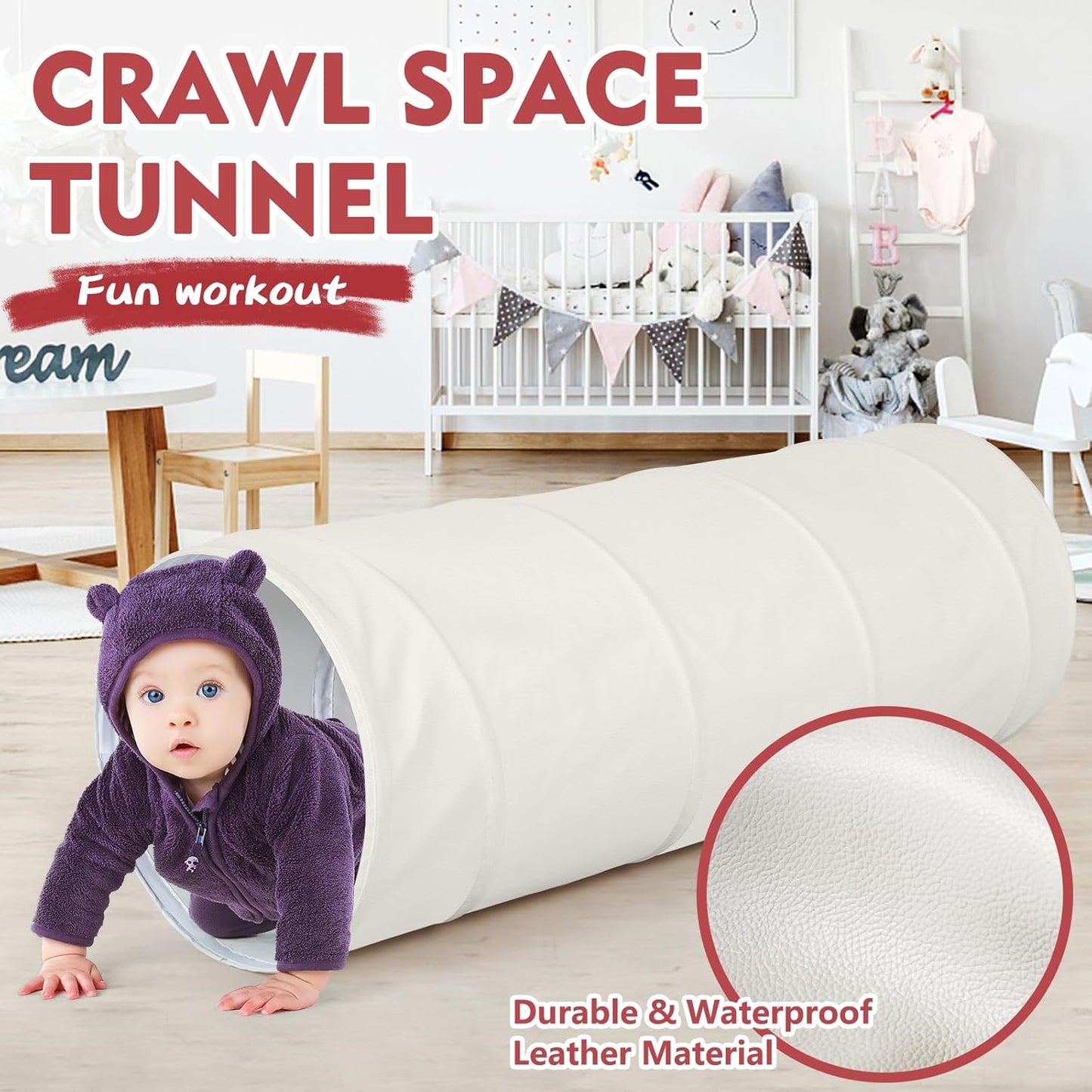 Moncoland Kids Play Tunnel Tent for Toddlers,Colorful Pop Up Crawl Toy Baby Children or Dog Cat Pets,Collapsible Gift Boy and Girl Indoor Outdoor Games (Kids Tunnel)