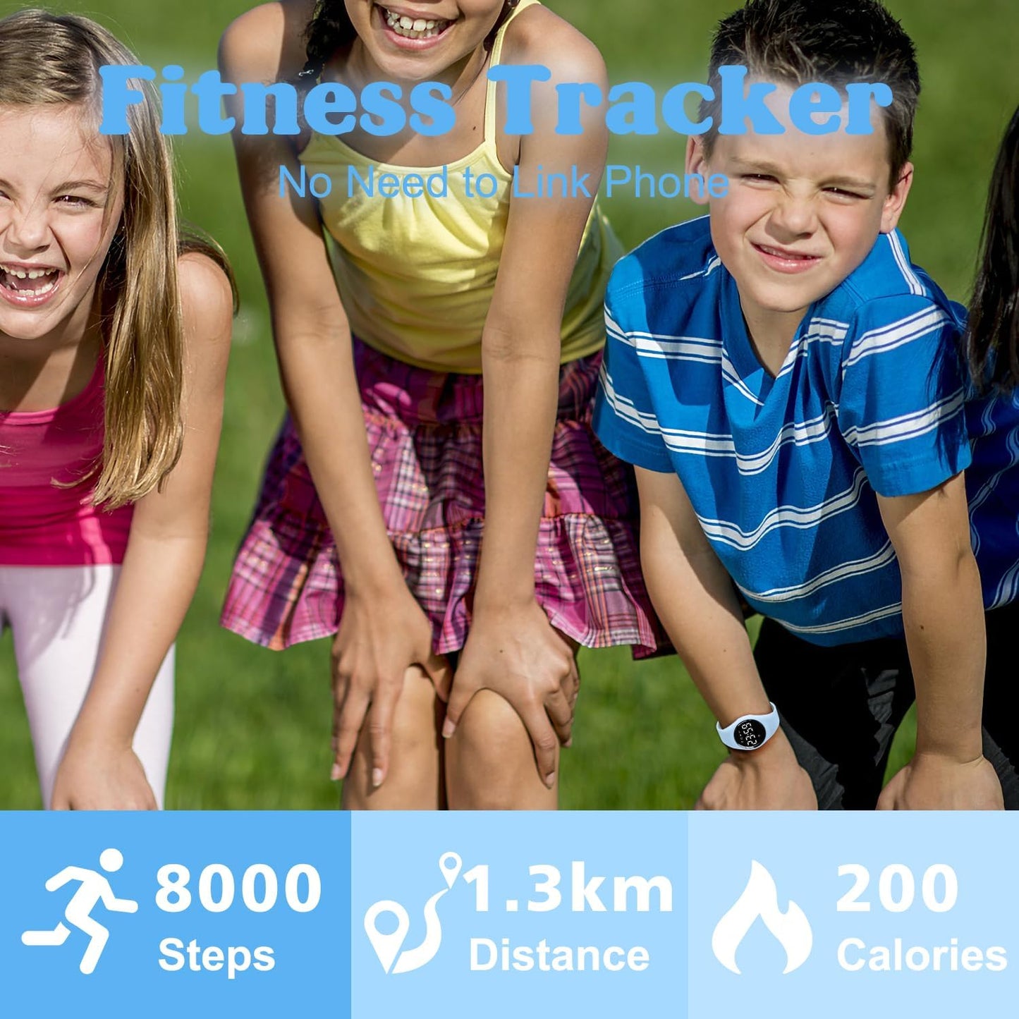 Kids Watches for Girls Boys Digital Sport Watch with Step Counter Pedometer Vibration Alarm Clock, No App Waterproof Fitness Tracker Kids Watch Boys Girls Teens Students Ages 5-16