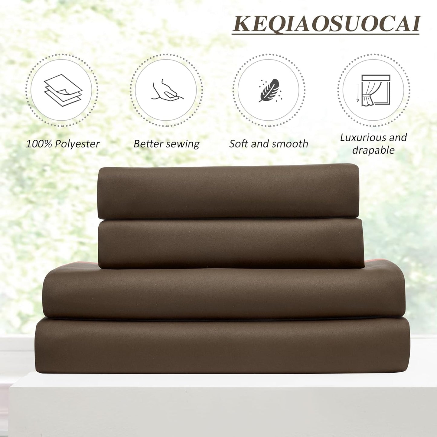 KEQIAOSUOCAI Brown Blackout Curtains 126 Inches Long, Extra Long Pinch Pleats Living Room Curtains Thermal Pleated Curtains Panels Drapery for Home, Hotel, Office, 40" W x 126" L, Set of 2