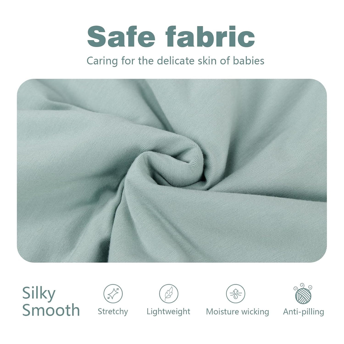 Mosebears Unisex Baby Sleep Sack 1.0 TOG, Supersoft Rayon Made from Bamboo Wearable Blanket with 2-Way Zipper (Calm Sage,0-6 Months)