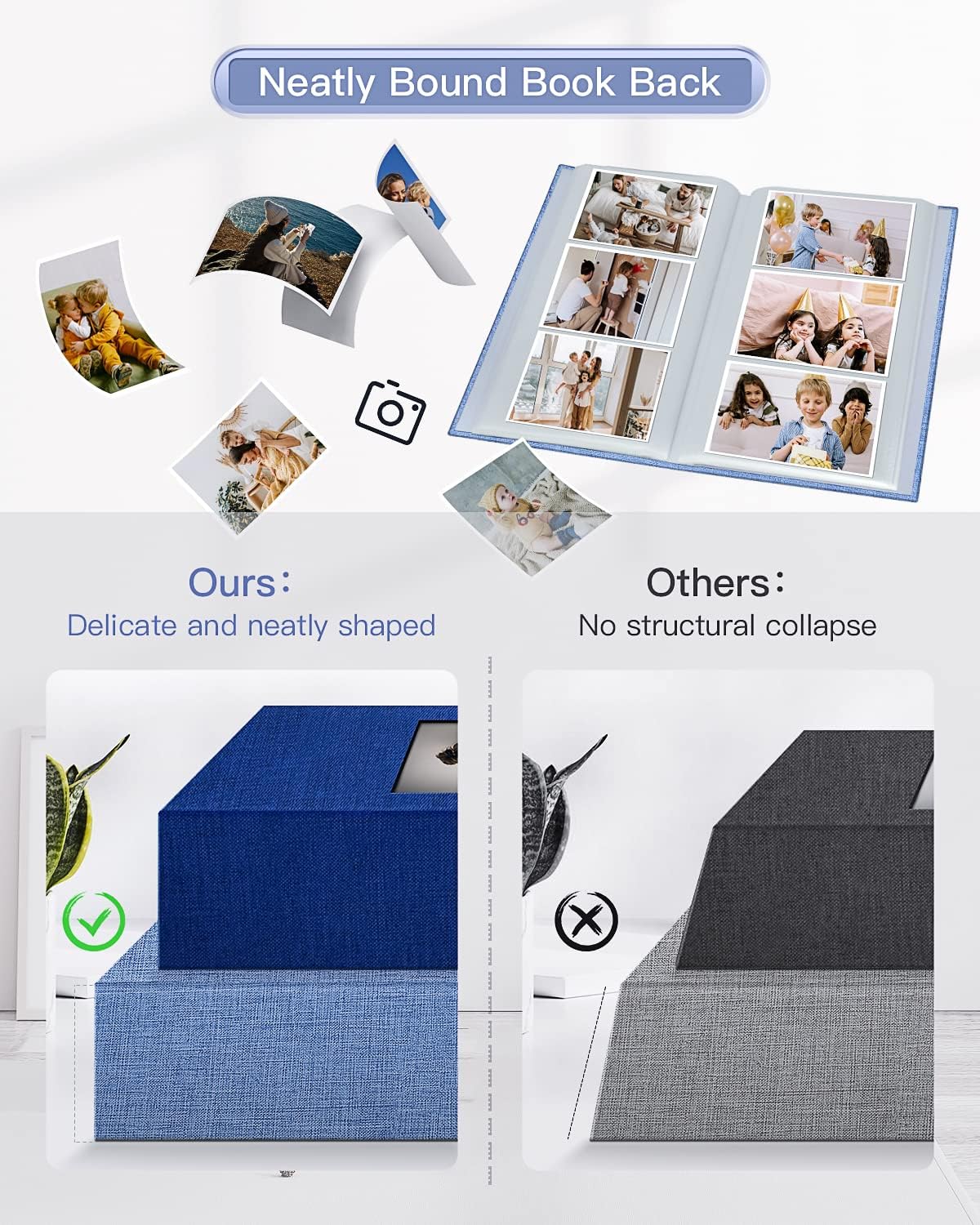 popotop Photo Album 4x6-420 Photos Photo Books with 420 Horizontall Pockets,Linen Cover Albums for Family Wedding Anniversary Baby Vacation Pictures