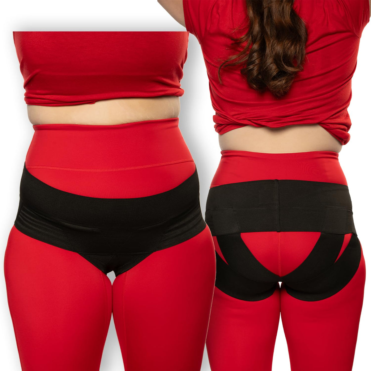Patented Women’s Pelvic Floor Orthotic Support Belt ― Uterus Pain Relief Girdle for Dropped Bladder, Vulvar Varicosities, Postpartum Recovery, SPD | High Waist (Black, Large)