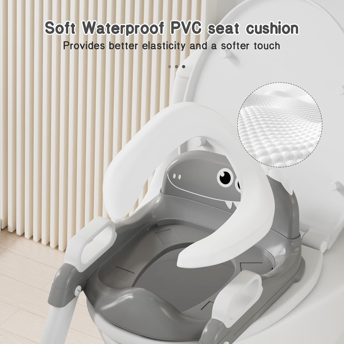 Potty Training Seat, Toddler Toilet Seat for Kids Boys Girls, 2 in 1 Potty Training Toilet for Kids, Splash Guard Anti-Slip Pad Step Stool, Adjust High Potty Chair for Toddler Kid Boys Girls