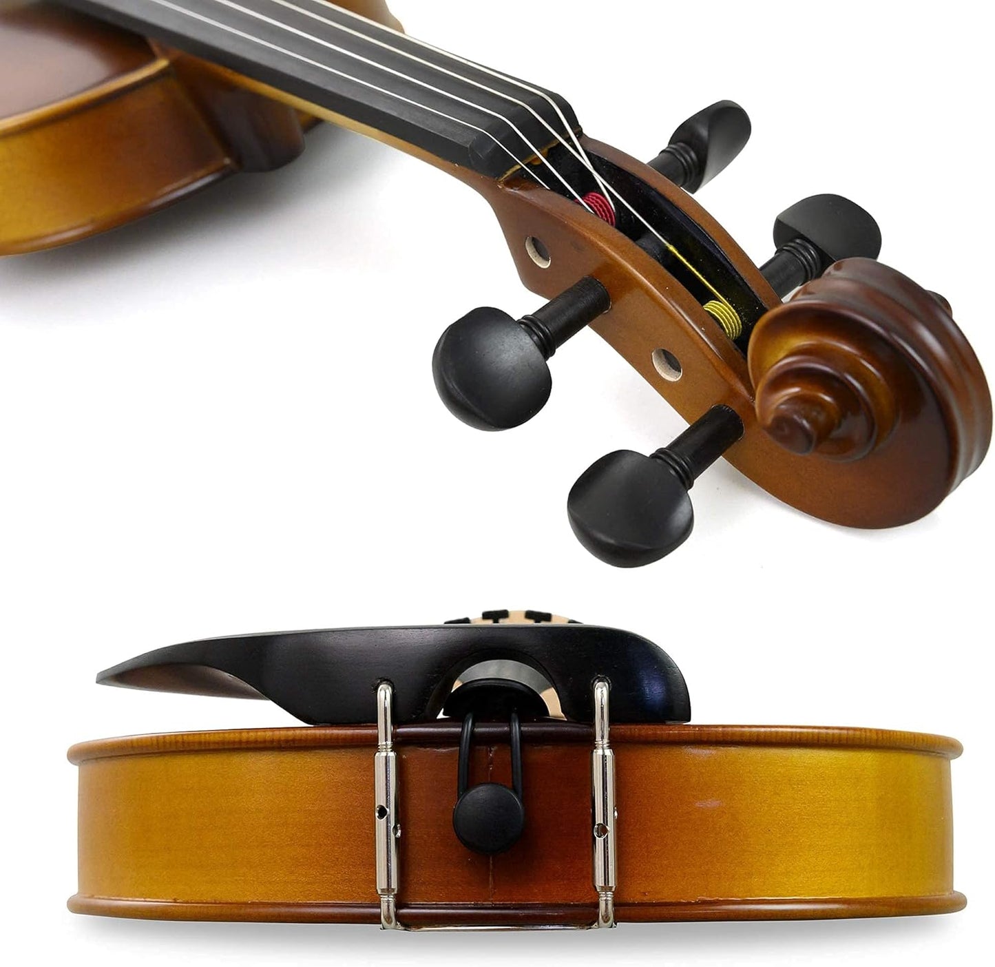 Bunnel Premier Violin Clearance Outfit 1/4 Size - Carrying Case and Accessories Included - Solid Maple Wood and Ebony Fittings By Kennedy Violins