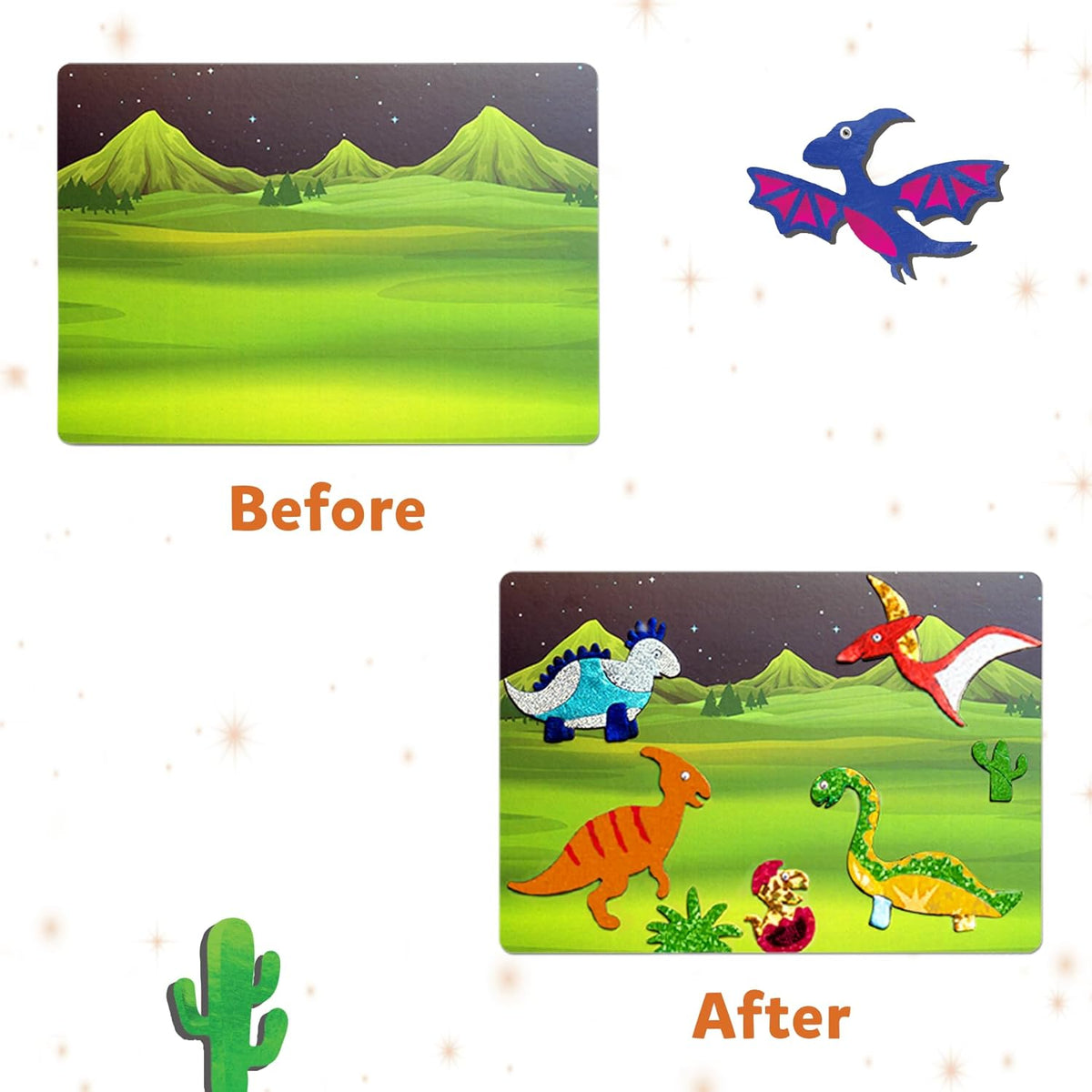 Skillmatics Foil Fun - Dinosaurs, No Mess Art for Kids, Craft Kits & Supplies, DIY Creative Activity, Travel Toys, Gifts for Boys & Girls Ages 4, 5, 6, 7, 8, 9