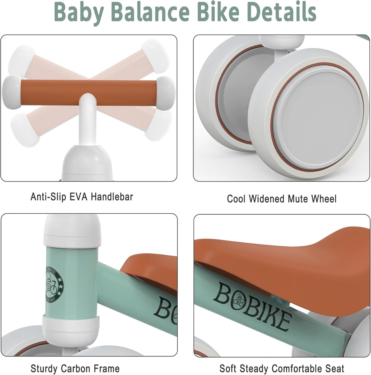 Baby Balance Bike Toys for 12-36 Months Kids Toy Boy and Girls Gifts Toddler Best First Birthday Gift Children Walker No Pedal Infant 4 Wheels Bicycle (Classic, Light Green)