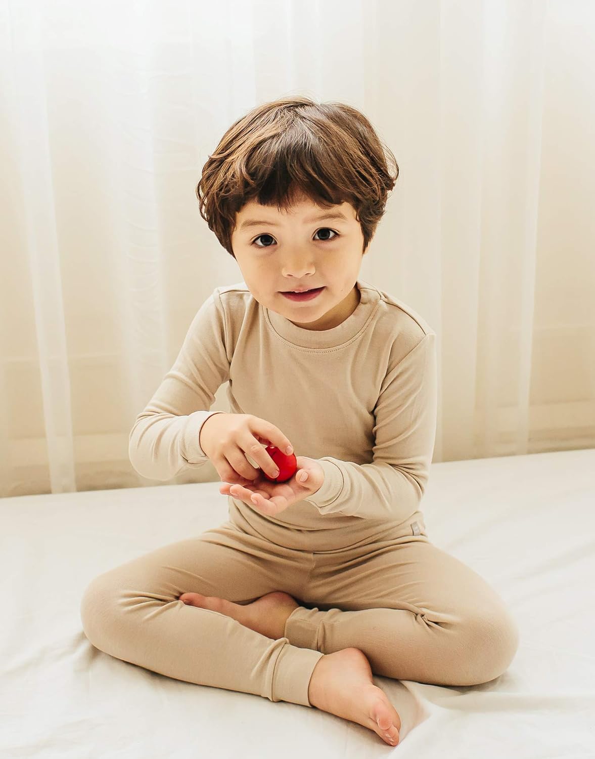 VAENAIT 6M-12Y Toddler Toddler Kids Toddler Girls Boys Soft Comfy Modal Tencel Solid Raglan Sleepwear Pajamas Pjs 2pcs Set