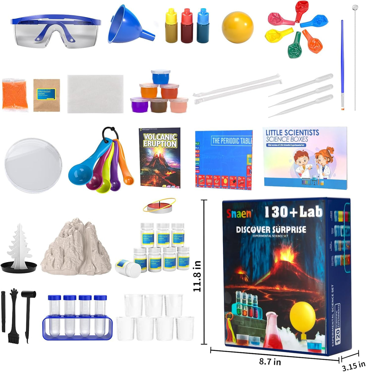 SNAEN 240+ Lab Experiments Science Kits, Chemistry Set, Crystal Growing, Erupting Volcano, STEM Activities Educational Toys Gifts for 6 7 8 9 10 11 Years Old Boys Girls Kids Toys