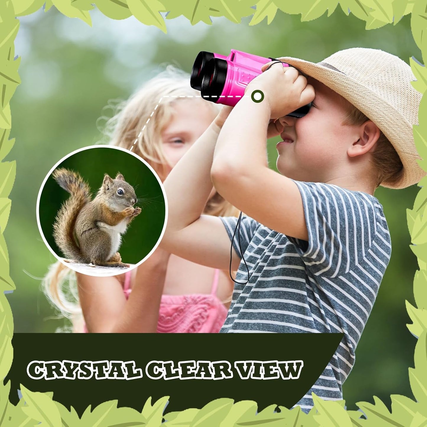 Libima 24 Pcs Binoculars for Kids Educational Compact Kids Binoculars with Neck String Toddler Telescope for Boys Girls Learning Bird Watching Camping Hiking Travel Safaris Birthday Gifts(Pink)