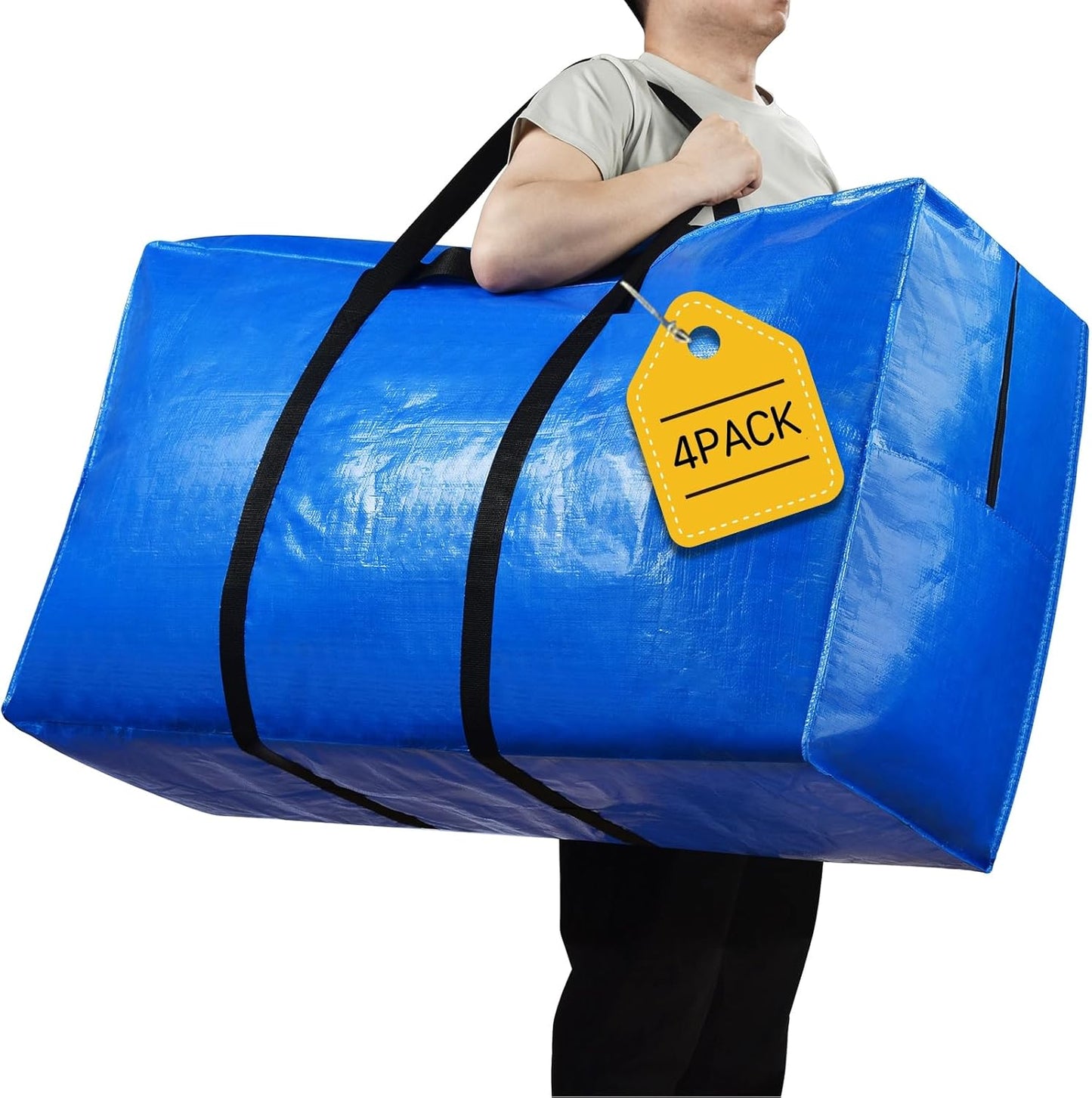 57 Gallon Extra Large Storage Bags, XXL Jumbo Large Moving Bags Heavy Duty, Storage Totes Moving Boxes Supplies for College, Foldable Duffle Bag for Travel, Christmas Tree Bag, 42x23x13.5inch