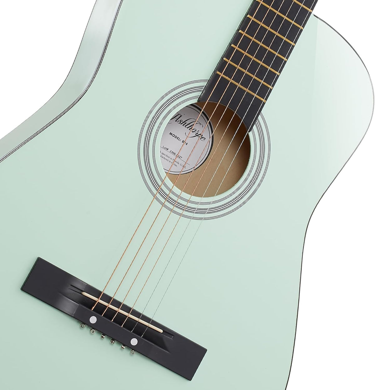 Ashthorpe 38-inch Beginner Acoustic Guitar Package (Mint Green), Basic Starter Kit w/Gig Bag, Strings, Strap, Tuner, Picks