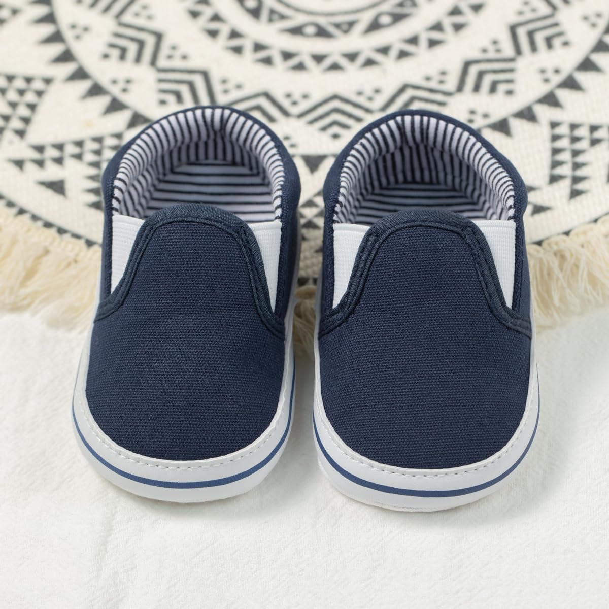 Morbido Infant Baby Boys Girls Canvas Sneaker Toddler Slip On Anti Skid Newborn First Walkers Candy Shoes for 0-18 Months