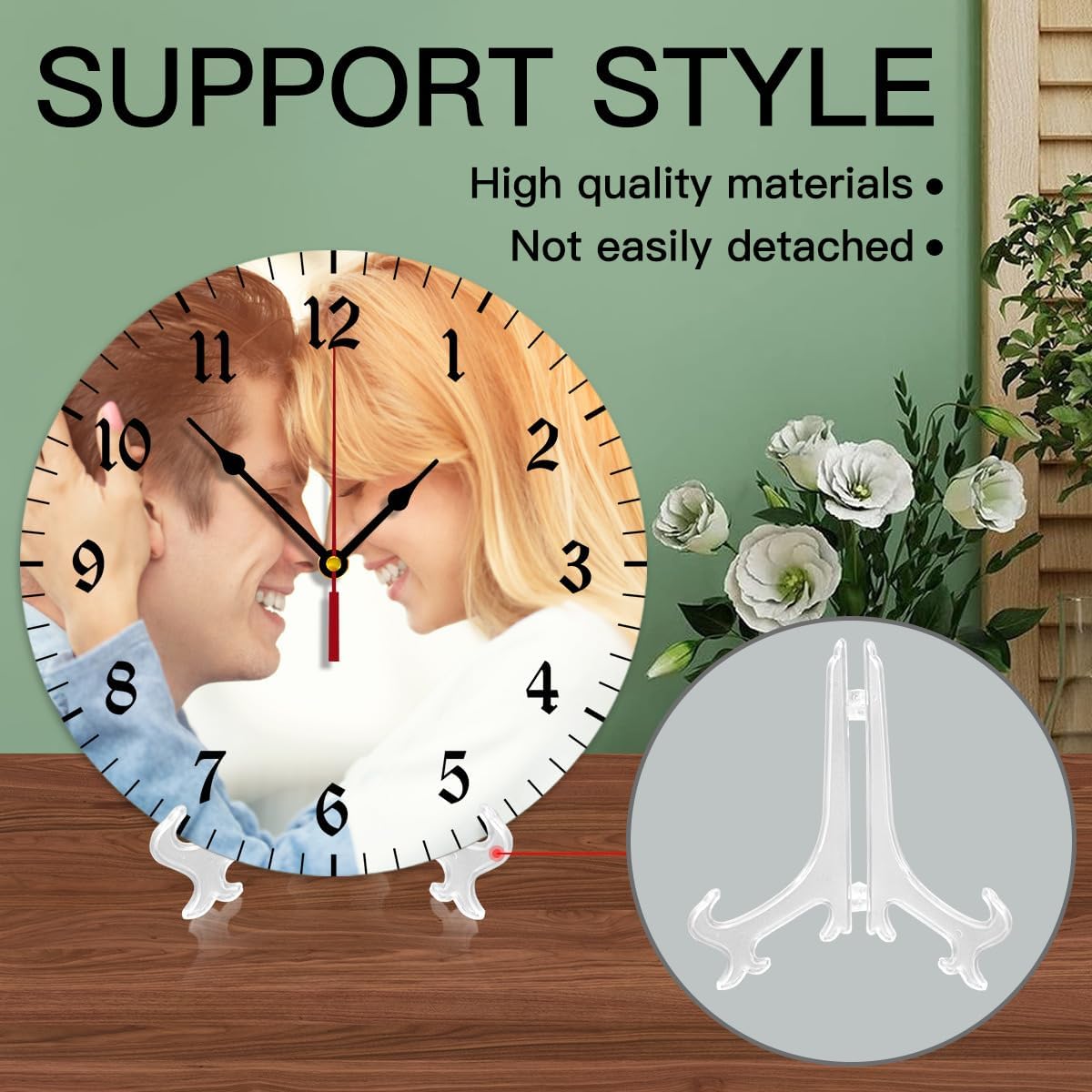 Generic Custom Clocks for Walls Personalized Clocks with Photo Text Logo Customize Gifts for Kitchen Bathroom Home Wedding Friend Family Lover, 10inch-25cm