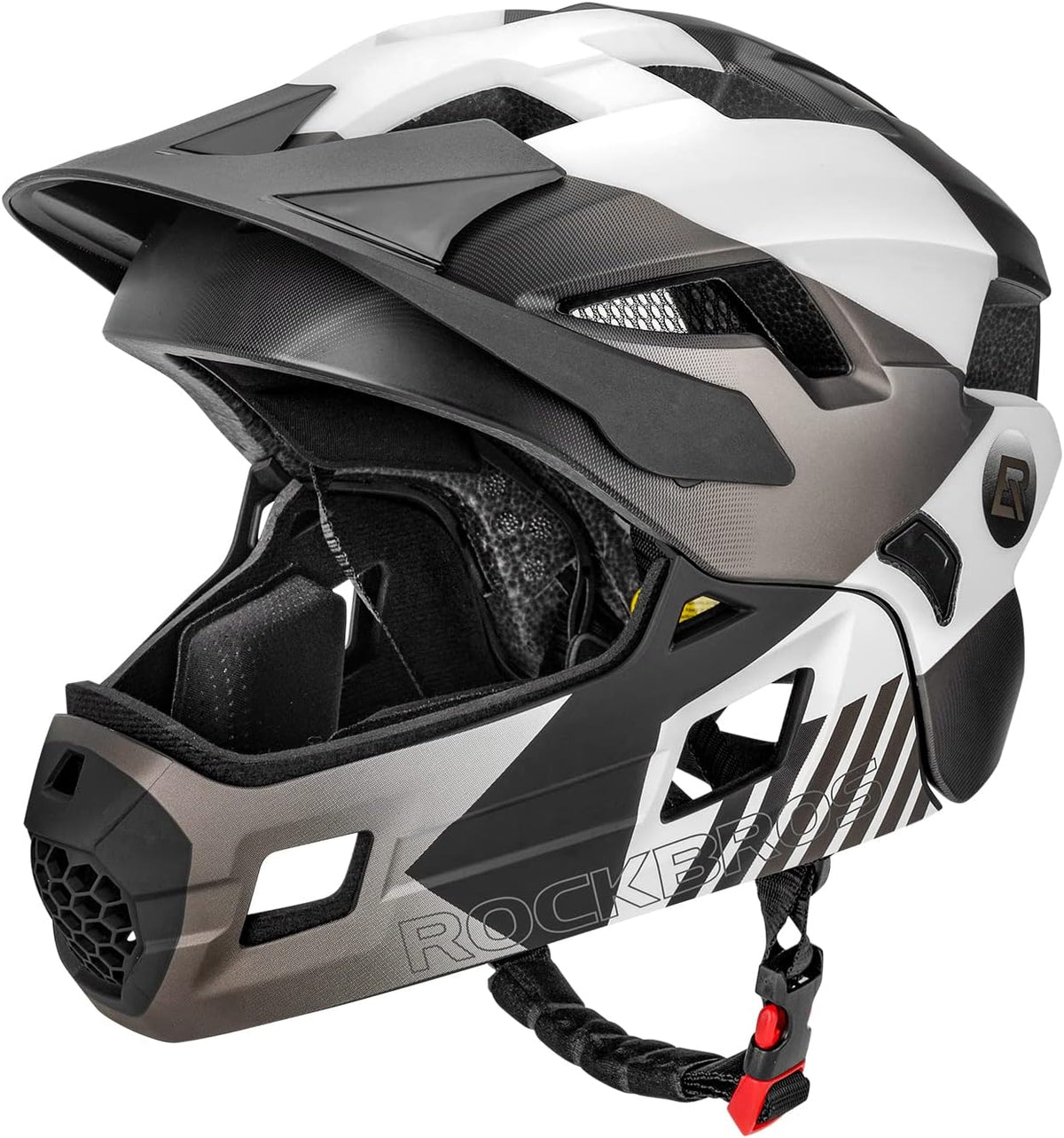 ROCKBROS Kids Bike Helmet Adjustable Detachable Full Face Bike Helmet for Children Bicycle, Skateboard, Scooter, Protective Gear