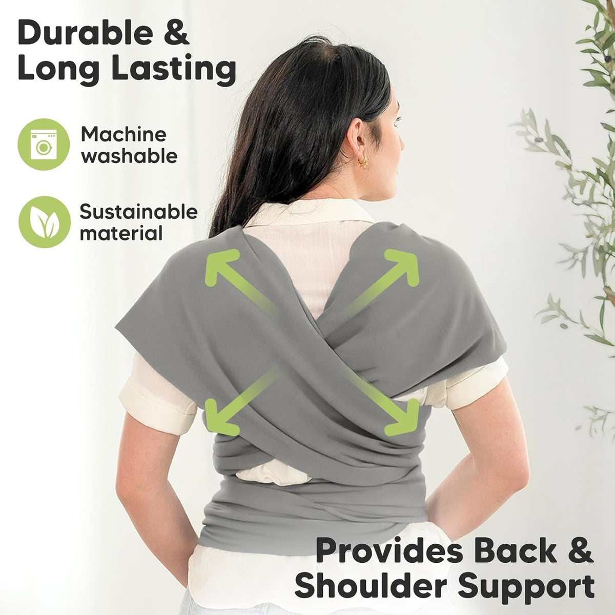 KeaBabies Baby Wrap Carrier - All in 1 Original Baby Carrier Newborn to Toddler Sling, Easy to Wear, Hands Free Bonding, Lightweight, Breathable Infant Wraps (Graphite)