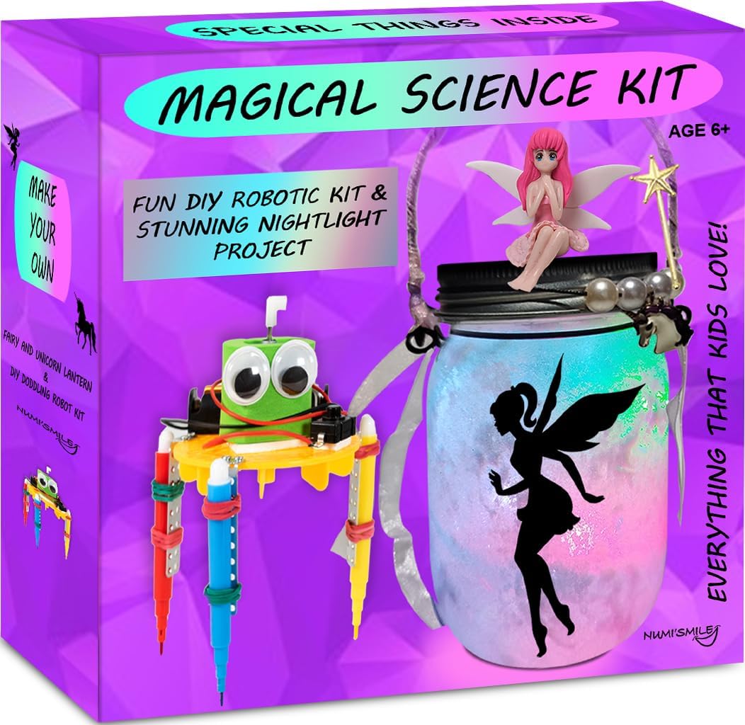 Make Your Own Fairy and Unicorn Night Light Jar & DIY Robotic Kit, Present for Girls Ages 6 7 8 9 10 11 12 Years Old, Kids STEM Projects, Arts and Crafts for Girls, Science Experiment Kit Gifts Ideas
