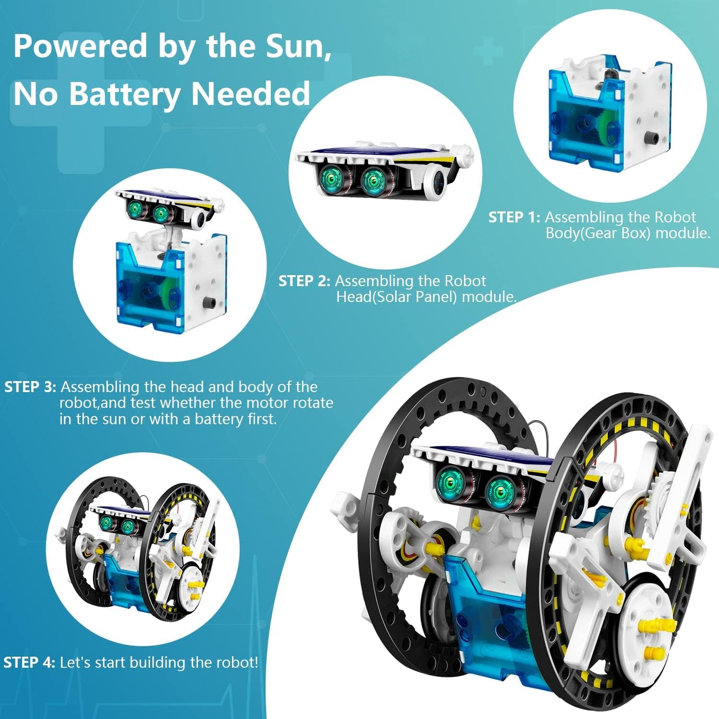 13-in-1 Solar Robot Toys for Ages 8 9 10 11 12 Year Old Boys Girls, STEM Science Kits for Kids Age 8-12, Building Experiments Robotics Kit STEM Projects for Kid Christmas Birthday Gifts (White)