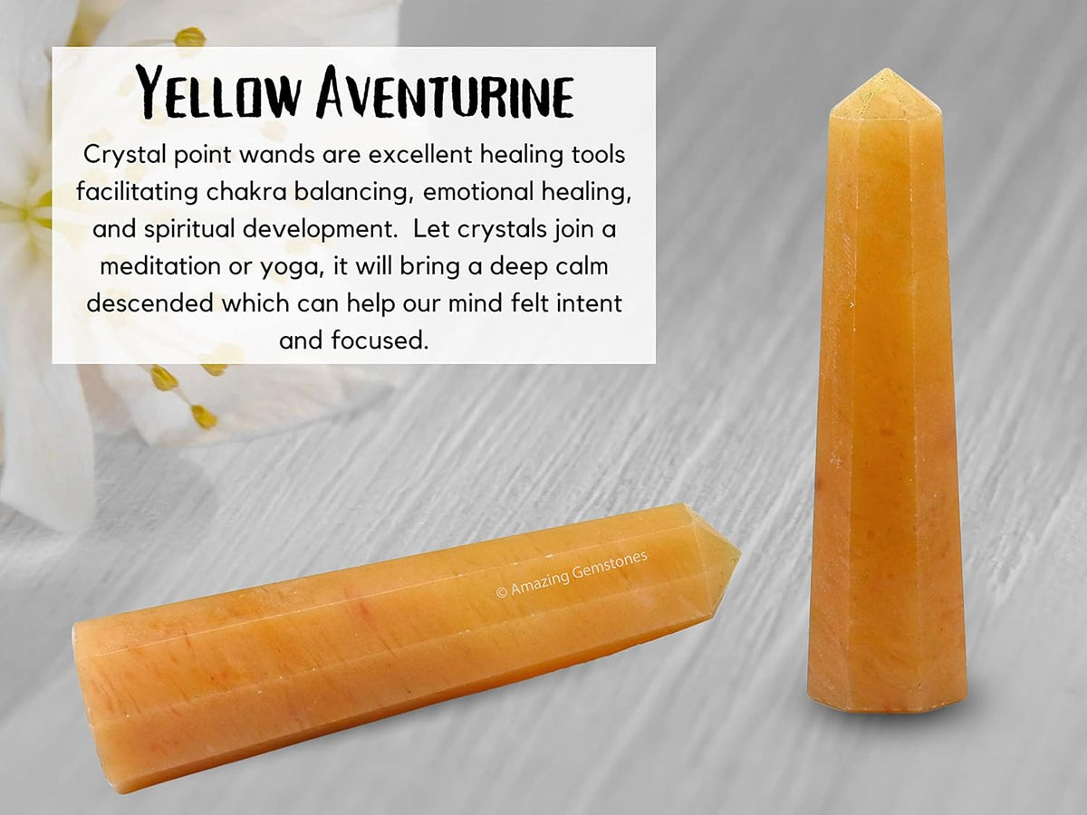 Amazing Gemstone Yellow Aventurine Crystal Towers ~ Natural Healing Crystal Point Obelisk for Reiki Healing and Crystal Grid (2 to 3 INCH)
