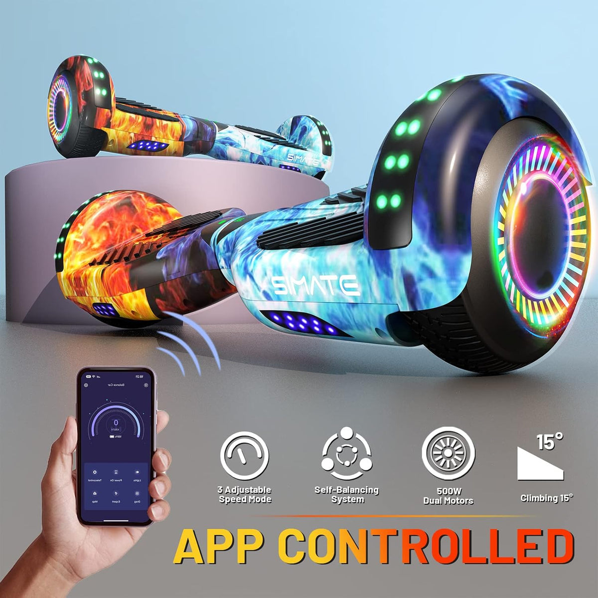Scooter, Bluetooth & Corlorful LED Lights, Gifts for Kids & Adults & Girls & Boys, for All Ages