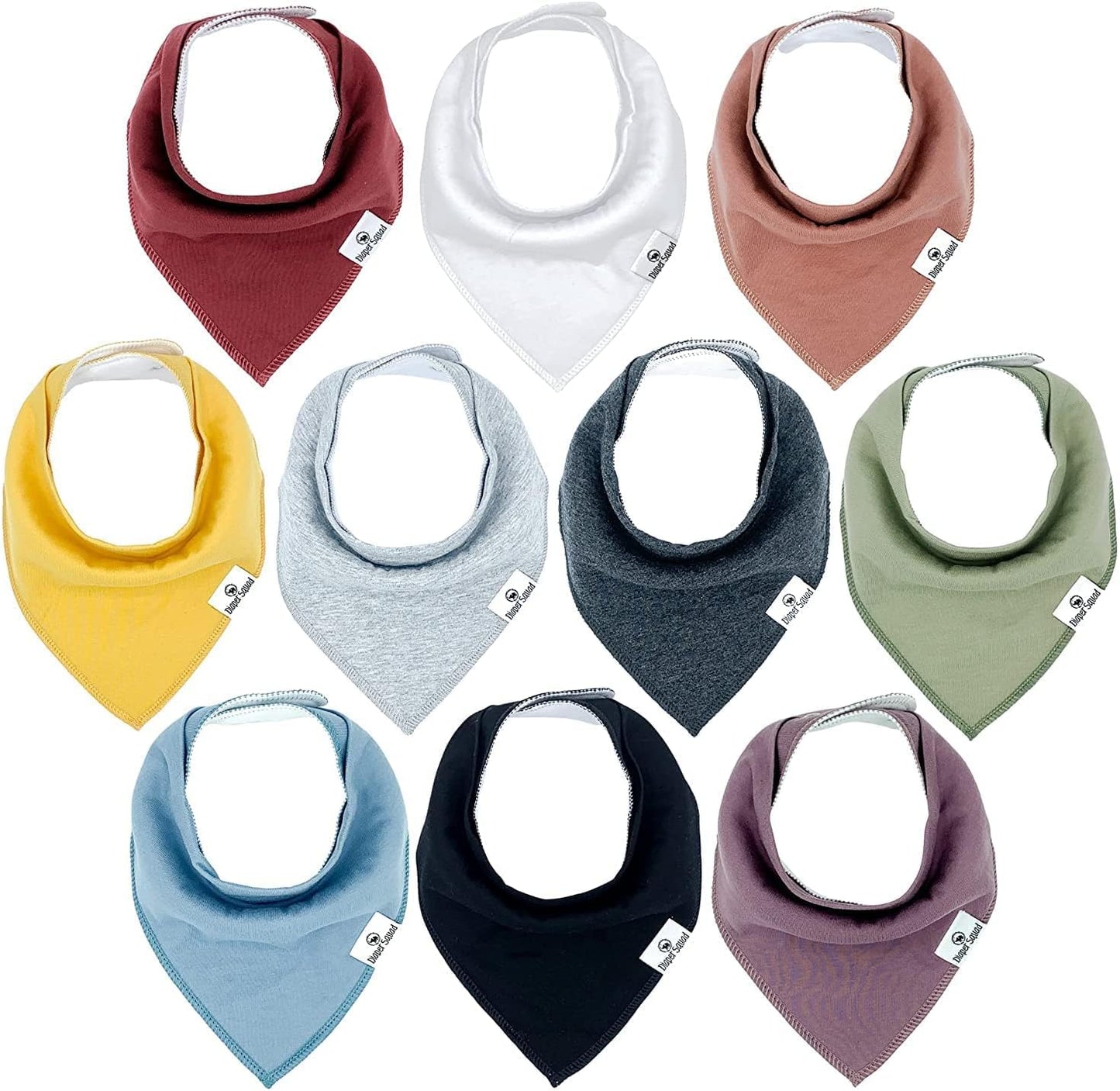 DiaperSquad's Baby Bibs for Drooling and Teething, Bibs for Boys, Baby Girl - Solid Cotton Baby Drool Bibs