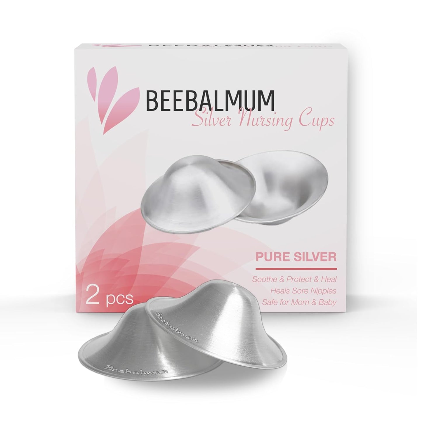 The Original Silver Nursing Cups, Nipple Shields for Breastfeeding Newborns, Protect & Soothe Nursing Nipples, 925 Silver, Regular Size