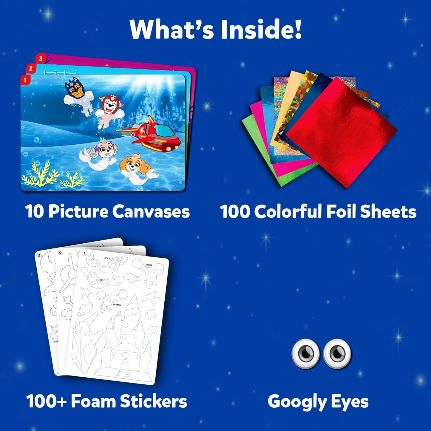Skillmatics Foil Fun - PAW Patrol, Mess-Free Art & Craft Kits for Kids, DIY Creative Activity, Travel Toys, Gifts for Fans of Chase, Marshall, Skye, Girls, Boys, Ages 4, 5, 6, 7, 8 and Up
