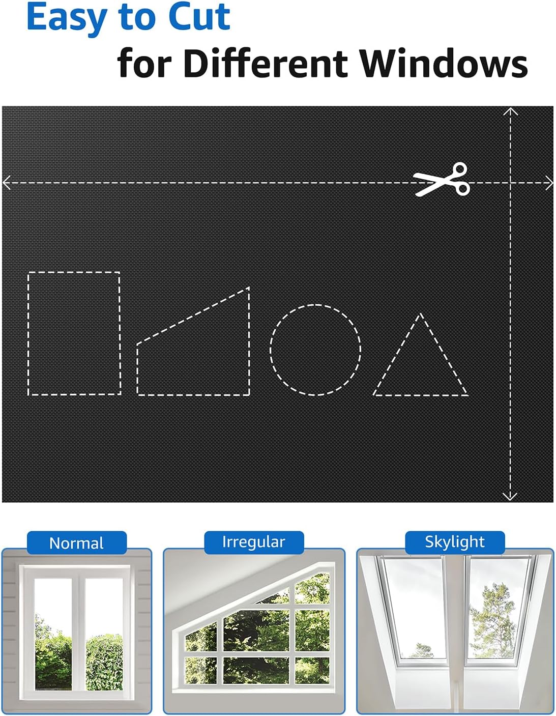 Sumobaby Blackout Curtains for Bedroom 52"x100" Portable No Drill Black Out Window Cover with Upgraded Hook&Loop Tapes,100% Blackout Shades,Thermal Insulated Blinds for Bedroom,Nursery(1 Panel,Black)