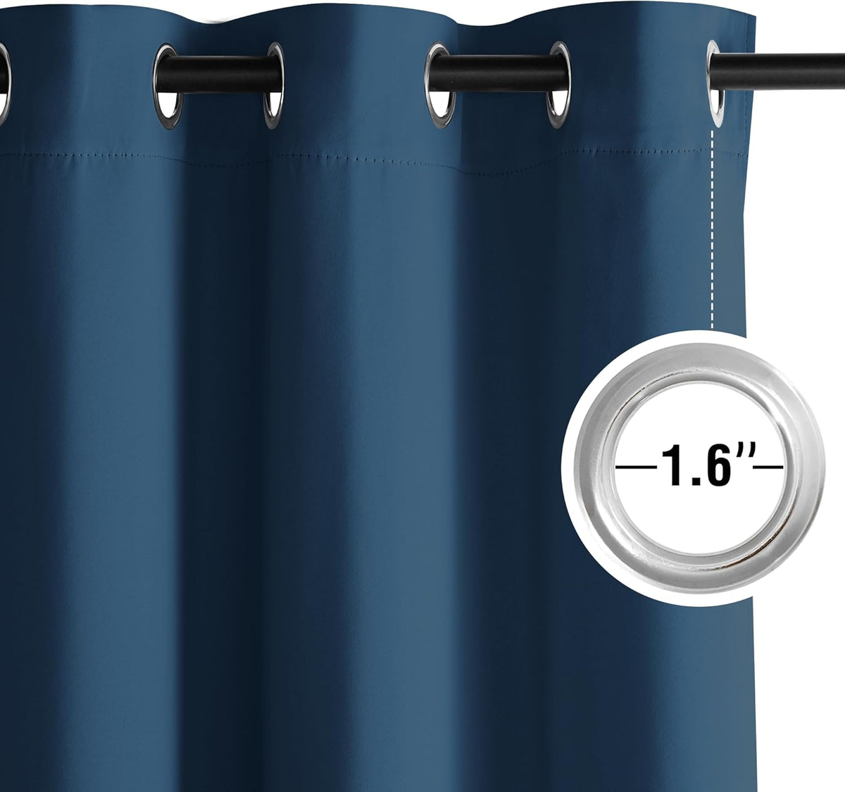 NICETOWN Morrocan Blue Room Darkening Curtains 84 Inches Long 2 Panels for Living Room, Bedroom, Nursery Summer Thermal Insulated Blackout Drapes Grommet Noise Reducing Window Curtains, W40