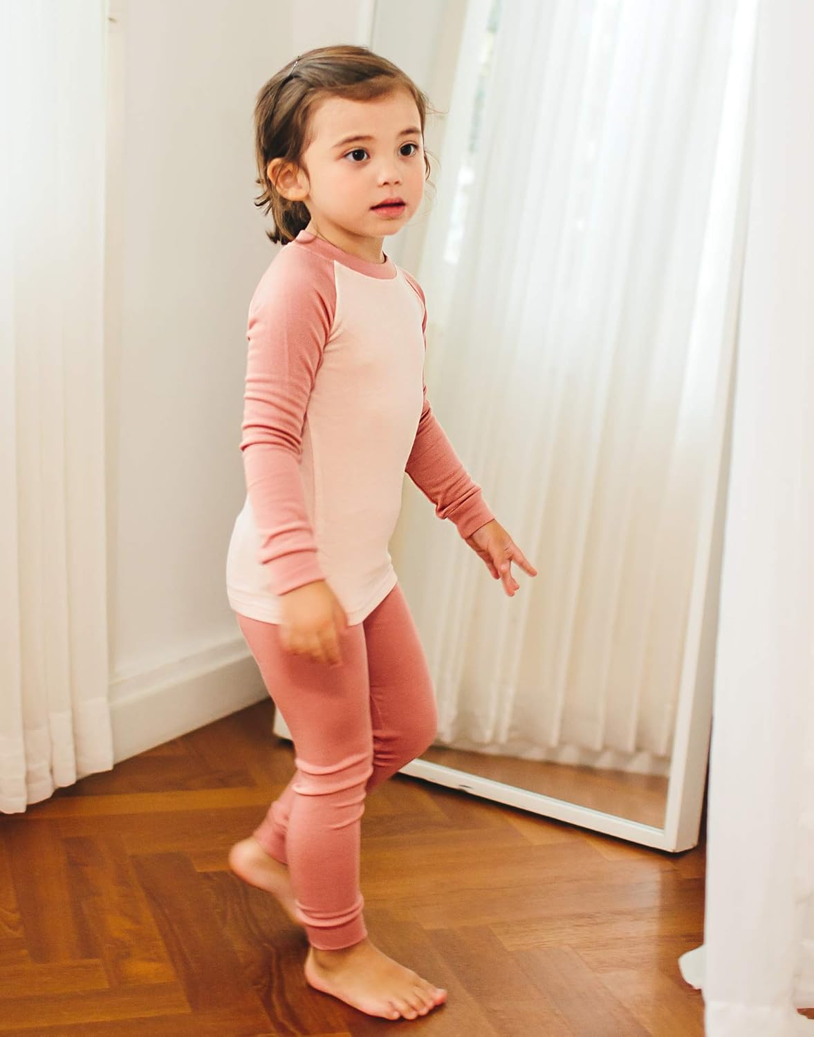 VAENAIT 6M-12Y Toddler Toddler Kids Toddler Girls Boys Soft Comfy Modal Tencel Solid Raglan Sleepwear Pajamas Pjs 2pcs Set