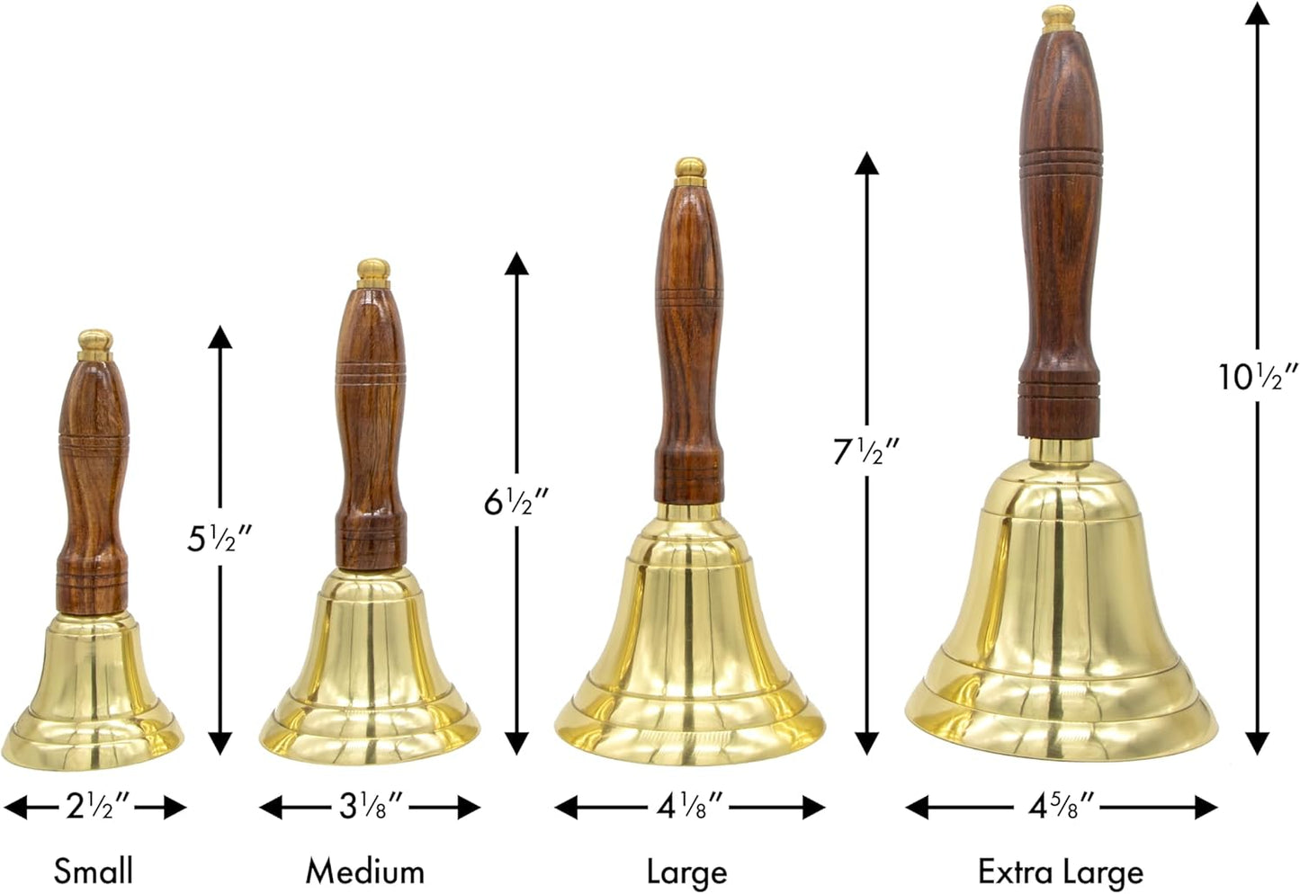 Engravable Brass School Bell - Teacher Handbell - Great Gift for Teachers - Bell for Weddings and Other Occasions