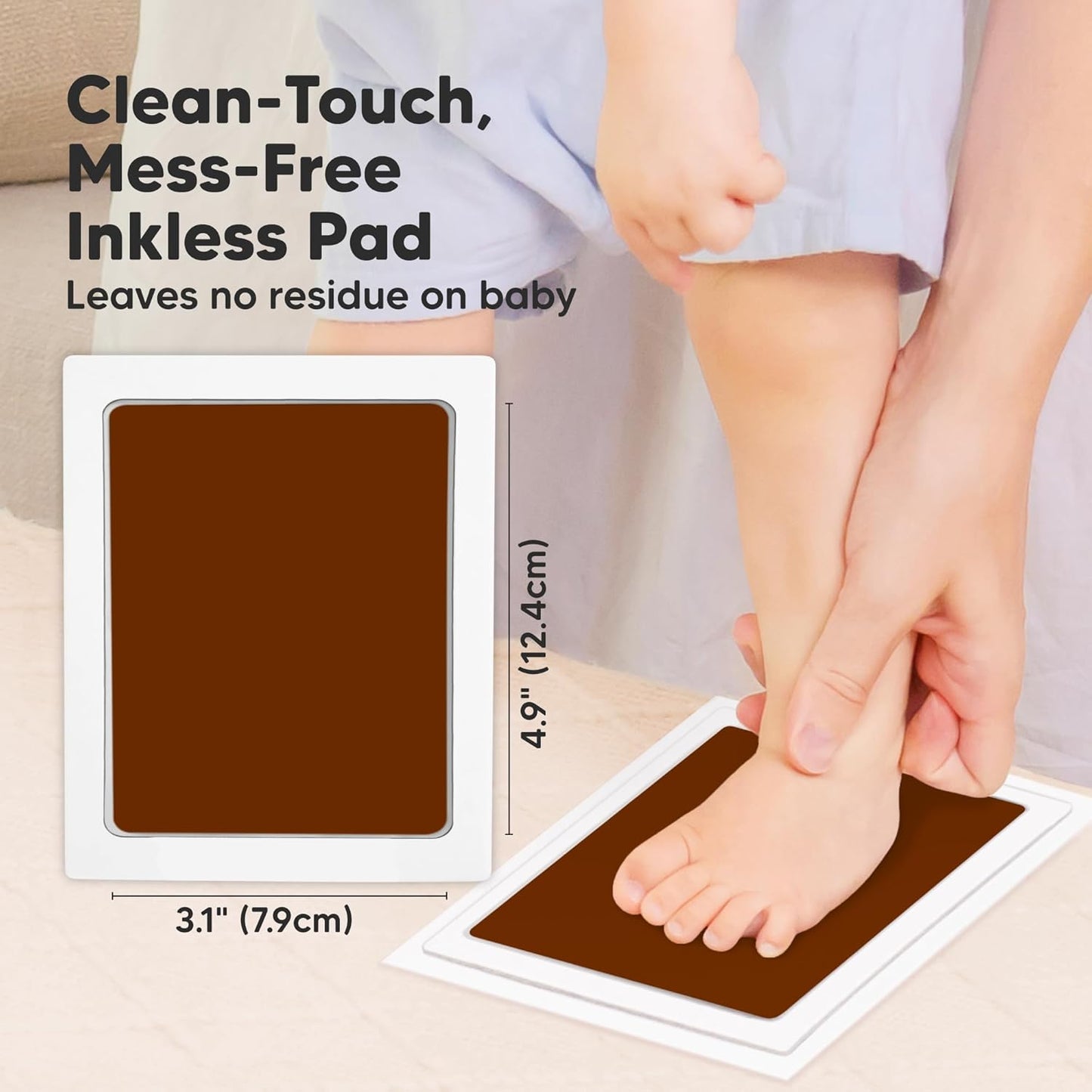 4-Pack Inkless Baby Hand and Footprint Kit - Mess Free Ink Pad for Newborn Keepsake, Dog Nose & Paw Print Kit, Clean Touch Ink Pad for Baby Hand & Footprints, Ideal New Mom Gifts (Autumn, L)