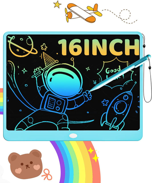 ORSEN LCD Writing Tablet 16 inch - Kids Doodle Board Colorful Drawing Pad Toys for Ages 3-12 Girls Boys Toddler Birthday Gifts, Blue