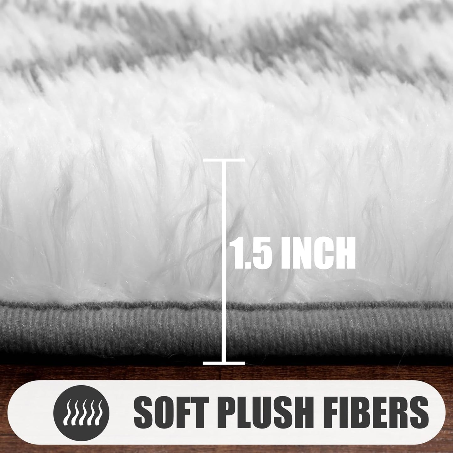 ONASAR 8x10 Area Rugs for Living Room, Washable Fluffy White and Grey Rug for Bedroom, Geometric Moroccan Indoor Shaggy Boho Soft Plush Floor Carpet for Kids Teen Nursery Dorm Home Decor Aesthetic