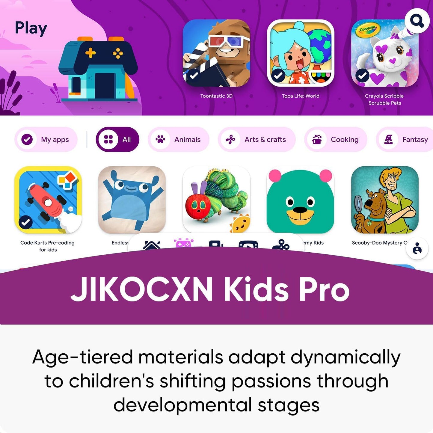 Kids Tablet, Android 15 Tablet for Kids 10 inch Octa-Core with Case, 24GB RAM 64GB ROM 1TB TF Card Expandable for Toddler Children, Parental Control, Dual Camera, BT5.0, WiFi, Gift (Purple)