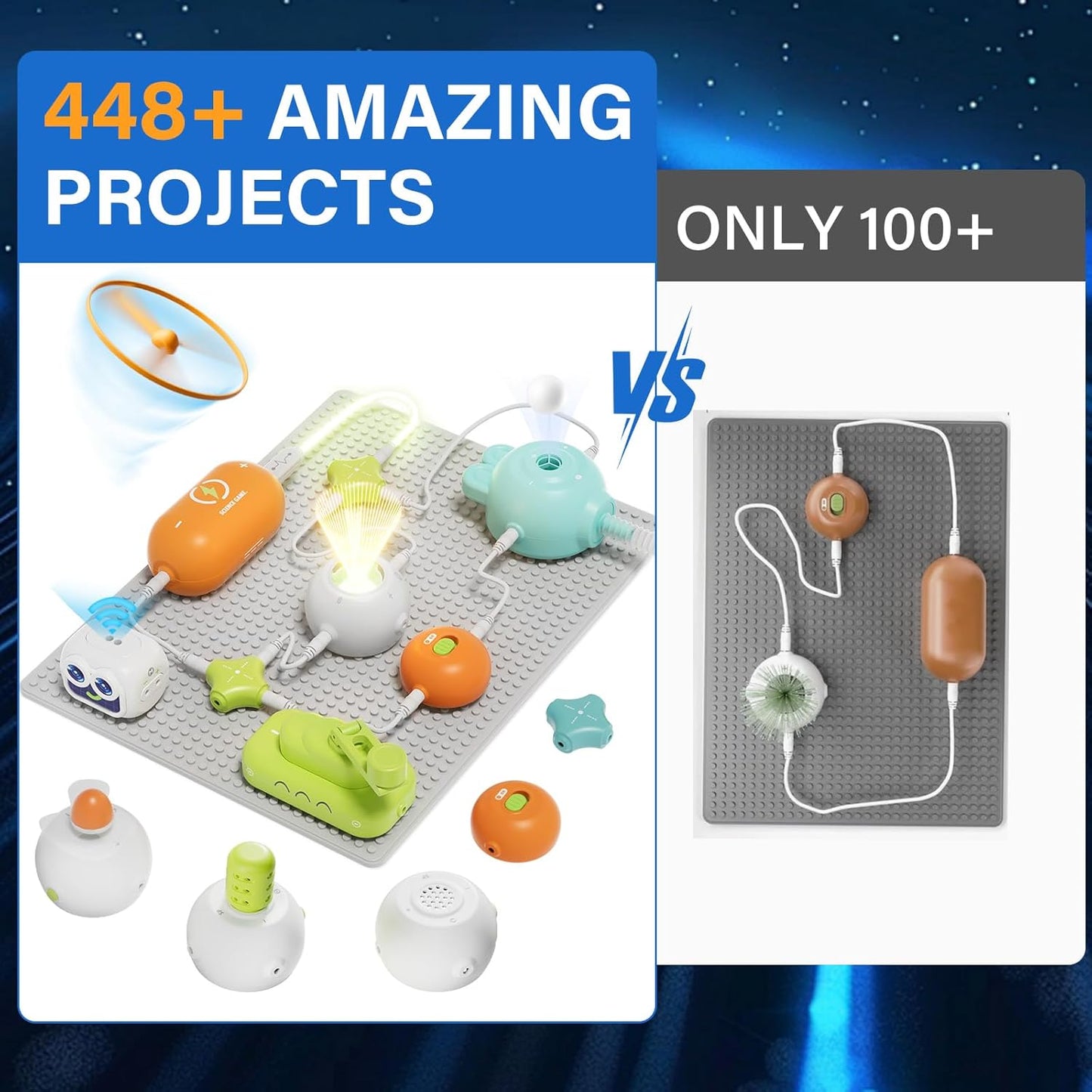 Science Kits for Kids, Circuit Exploration Kits with 448+ Electrical Circuit Projects Educational Electronics Toys for Boys & Girls Hands-On Engineering Toy, Birthday Gift for Ages 5 6 7 8 9 10 11 12