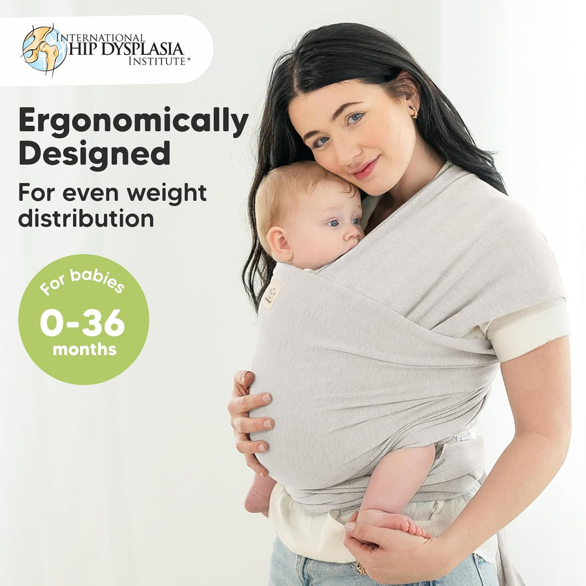 KeaBabies Baby Wrap Carrier - All in 1 Original Baby Carrier Newborn to Toddler Sling, Easy to Wear, Hands Free Bonding, Lightweight, Breathable Infant Wraps (Rhino Gray)