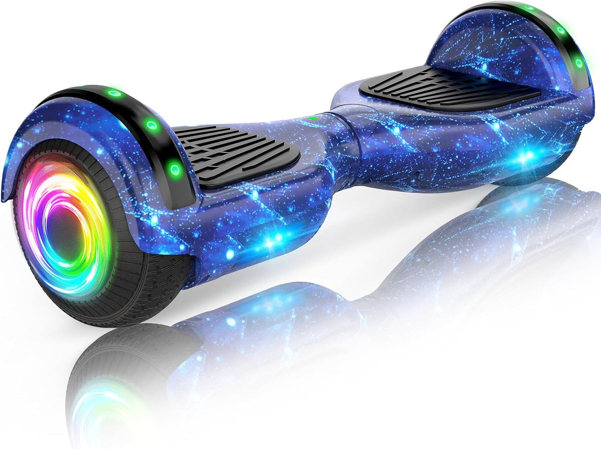 SISIGAD Scooters for Kids Ages 6-12, with Built-in Bluetooth Speaker and 6.5" Colorful Lights Wheels, Safety Certified Self Balancing Scooter Gift for Kids