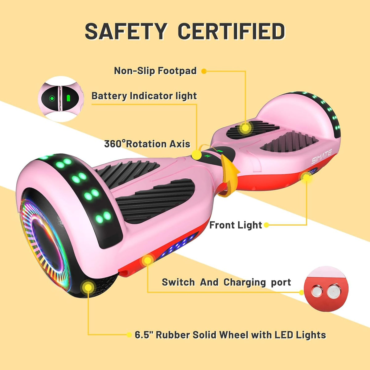 Scooter, Bluetooth & Corlorful LED Lights, Gifts for Kids & Adults & Girls & Boys, for All Ages