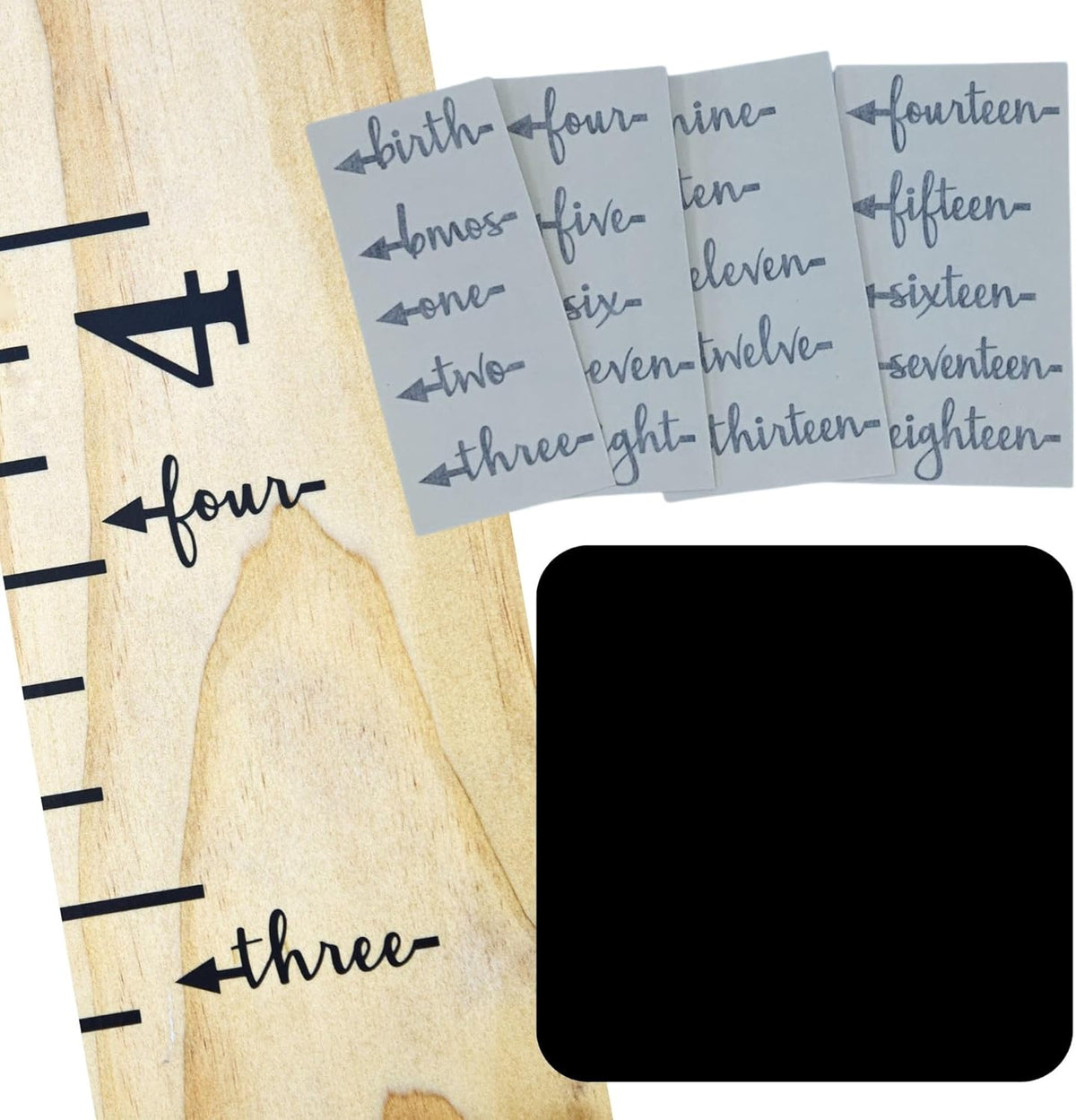 Little Acorns ADD ON - DIY Vinyl Growth Chart Ruler - Height Marker Arrows ONLY - Script - Straight