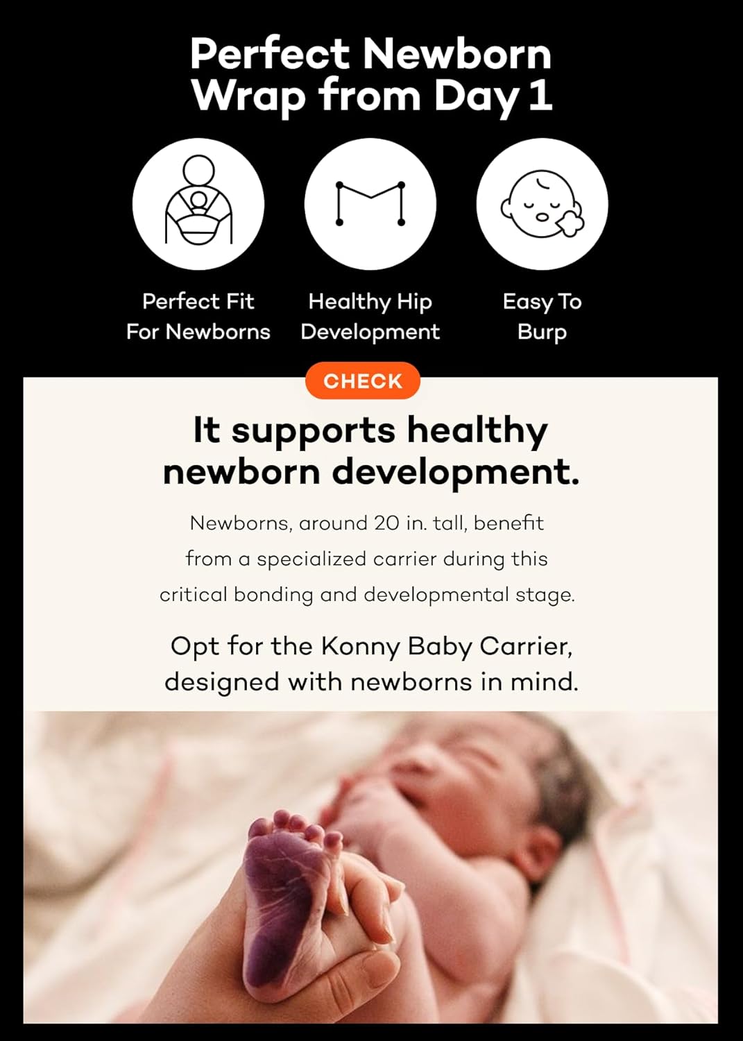Konny Baby Carrier Flex AirMesh with Head Support- Adjustable, Easy to Wear Baby Wrap Sling, Perfect for Newborn Babies Essentials up to 44 lbs (M-4XL) - Pale Pink