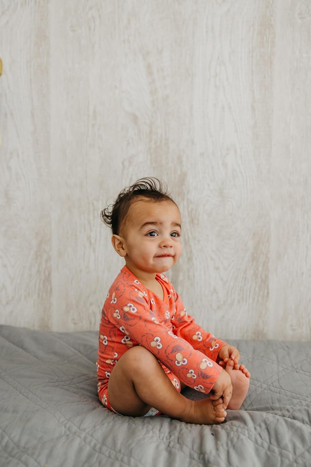 Copper Pearl Long Sleeve Bodysuit Baby: Ultra Soft Baby for Newborns, Boys, and Girls - Stylish, Comfortable, Overlap Shoulders, Premium Knit Fabric - Newborn, Elmo