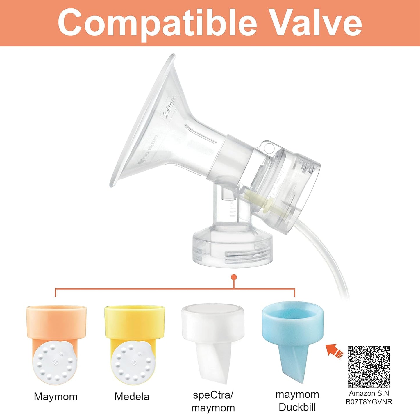 Maymom Breast Pump Kit Compatible with Medela Pump in Style Advanced Pump; 2xTwo-Piece 27mm Breastshield, 2 Valve, 4 Membrane, 2 Replacement Tubing; Replacement Part for Medela Shield, Medela Valve