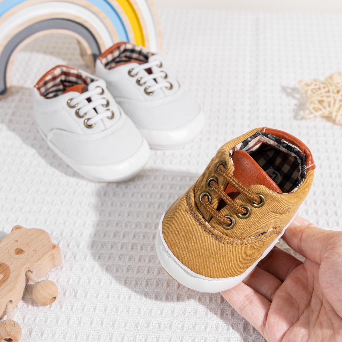 Morbido Infant Baby Boys Girls Canvas Sneaker Toddler Slip On Anti Skid Newborn First Walkers Candy Shoes for 0-18 Months