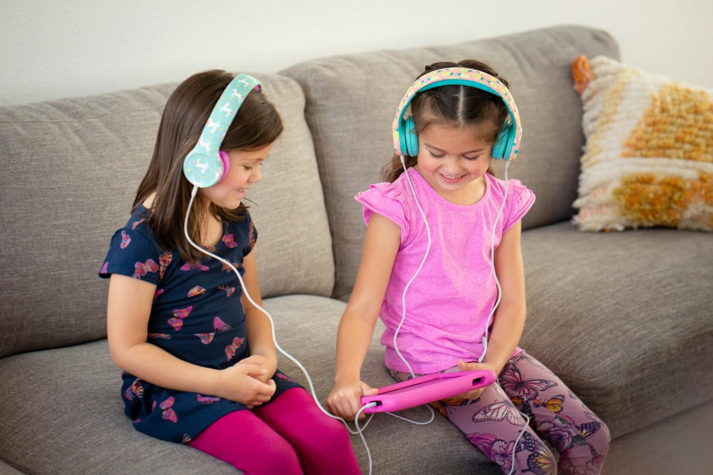 Snug Play+ Kids Headphones – Volume Limited 93dB for Safe Listening – Foldable, Durable Headphones for Toddlers, Boys & Girls – Tangle-Free Cord – Ideal for Travel, School, Tablets - Llamas