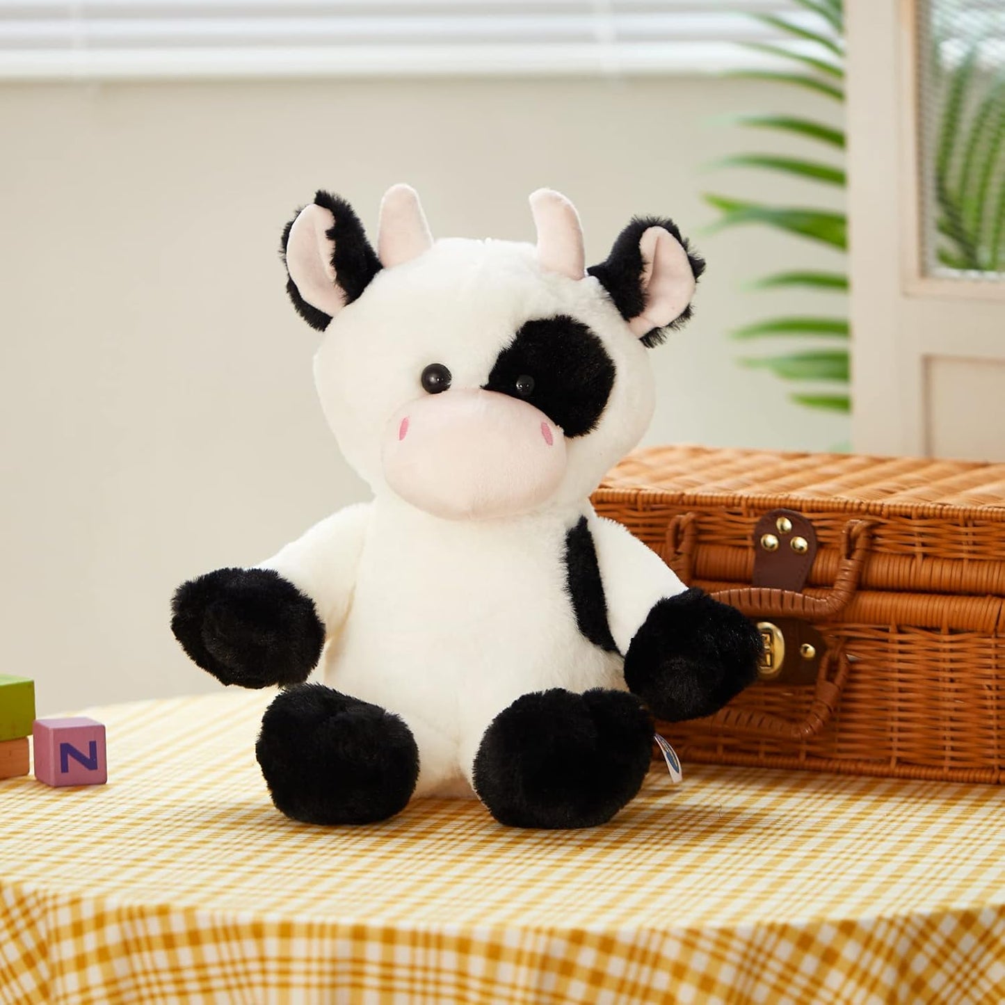 Glow Guards Light up Cow Stuffed Animal Adorable Glow Soft Farm Animal Plush Toy with LED Night Lights Birthday Christmas Children's Day Gifts for Toddler Kids, 15''