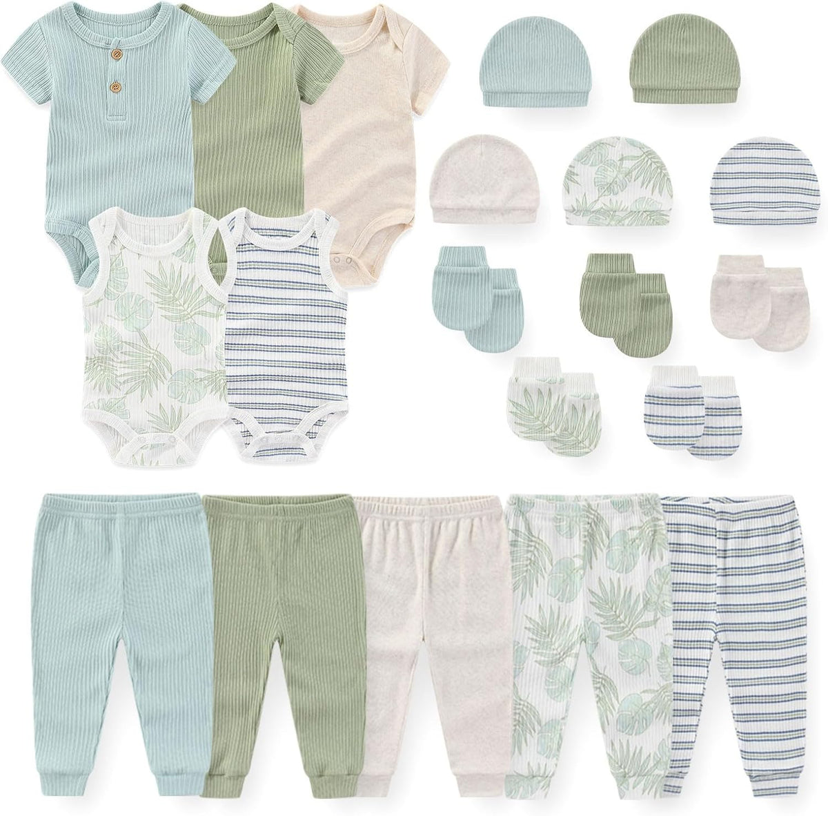 Unisex Baby Boy Girl Bodysuits Sets 20 Pack Cotton Casual New Born Clothes Comfort Infant Outfit Essentials