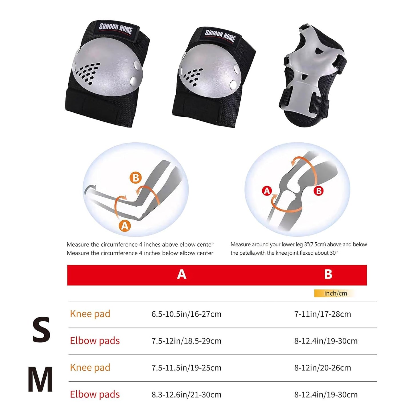 Youth/Kids Knee Pads Elbow Pads Wrist Guards Protective Gear Set for 3-15 Years Child Roller Skates, Skateboard, Cycling, Inline Skating, BMX Bike, Balance Bike, Scooter Riding and Other Outdoor Sports