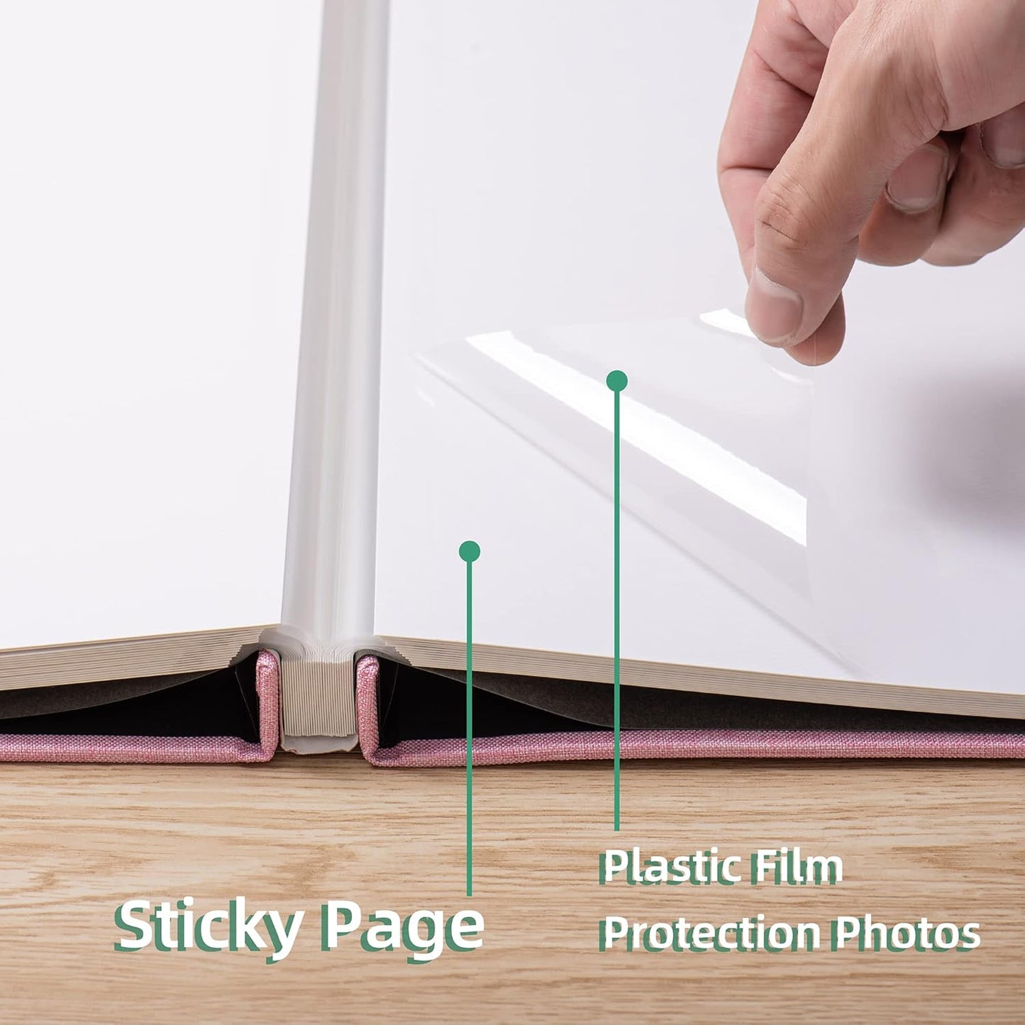 Large Photo Album Self Adhesive Scrapbook Album for 4×6 5×7 8×10 Pictures DIY Magnetic Linen Cover Album 60 Pages for Family Wedding Gifts with Metal Pen and Plastic Board